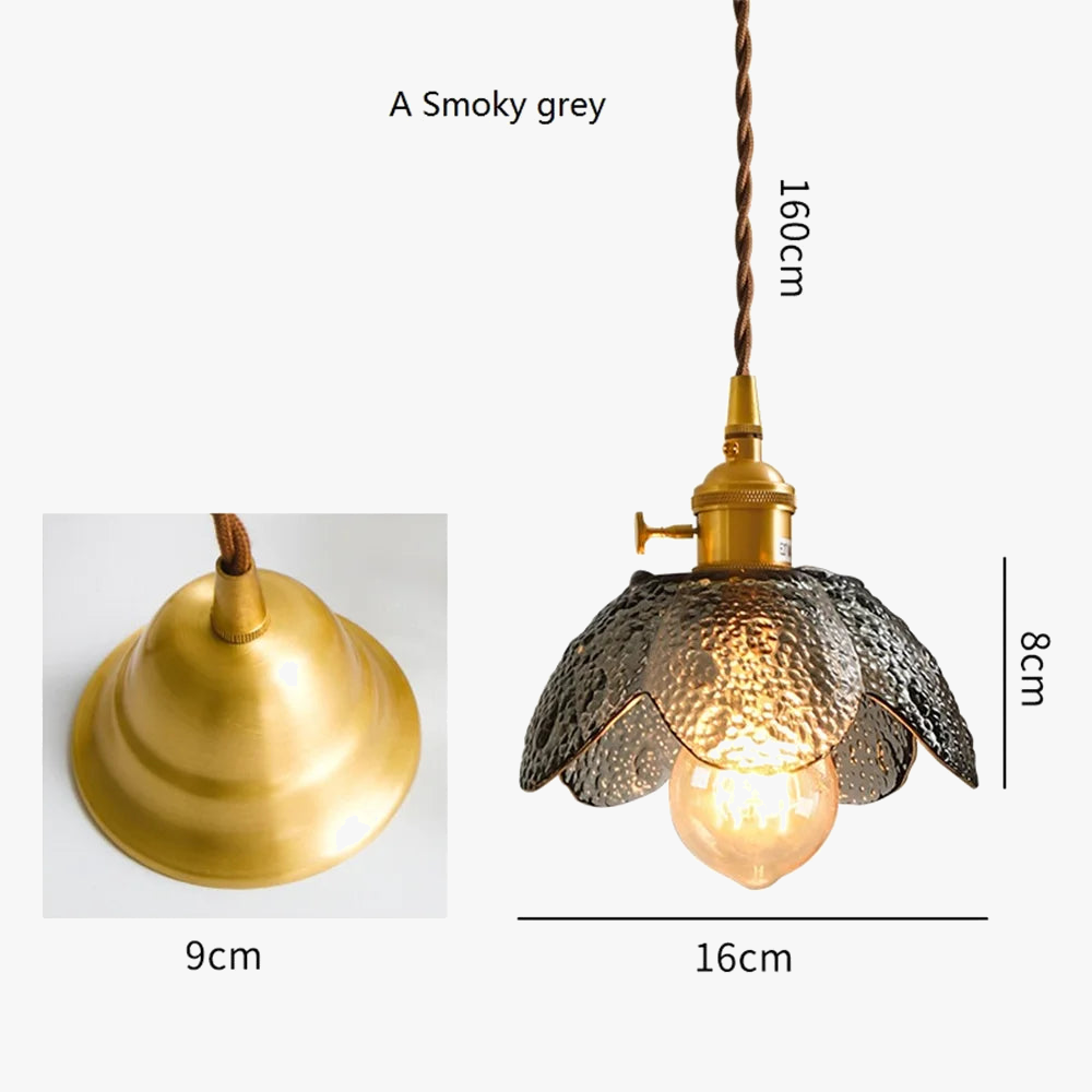 suspension LED design nordique en laiton et verre