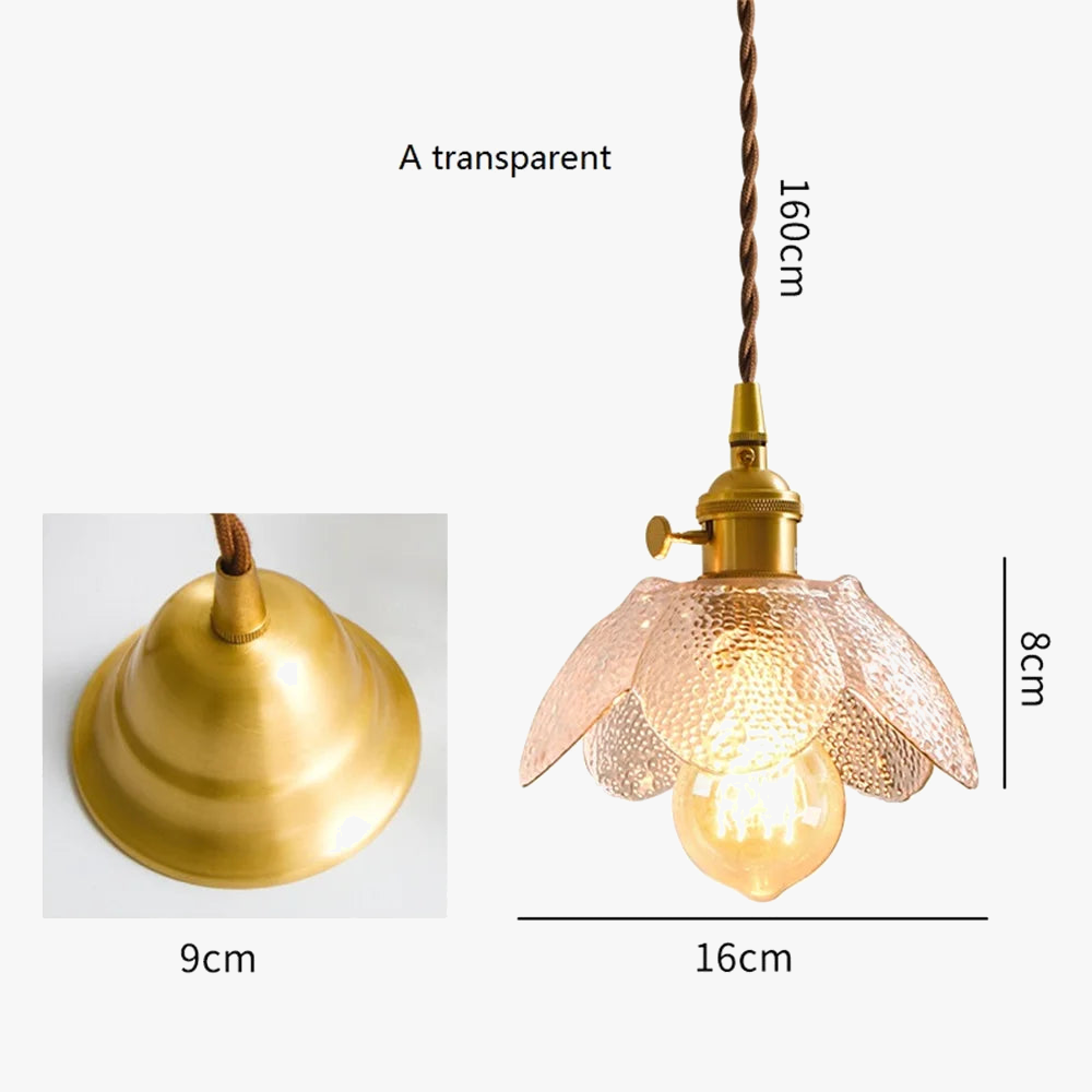 suspension LED design nordique en laiton et verre