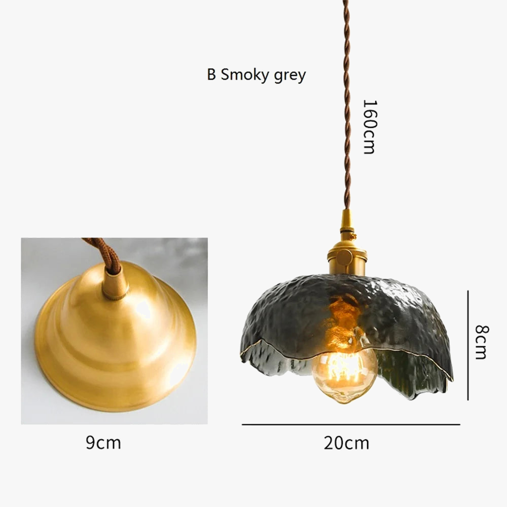 suspension LED design nordique en laiton et verre