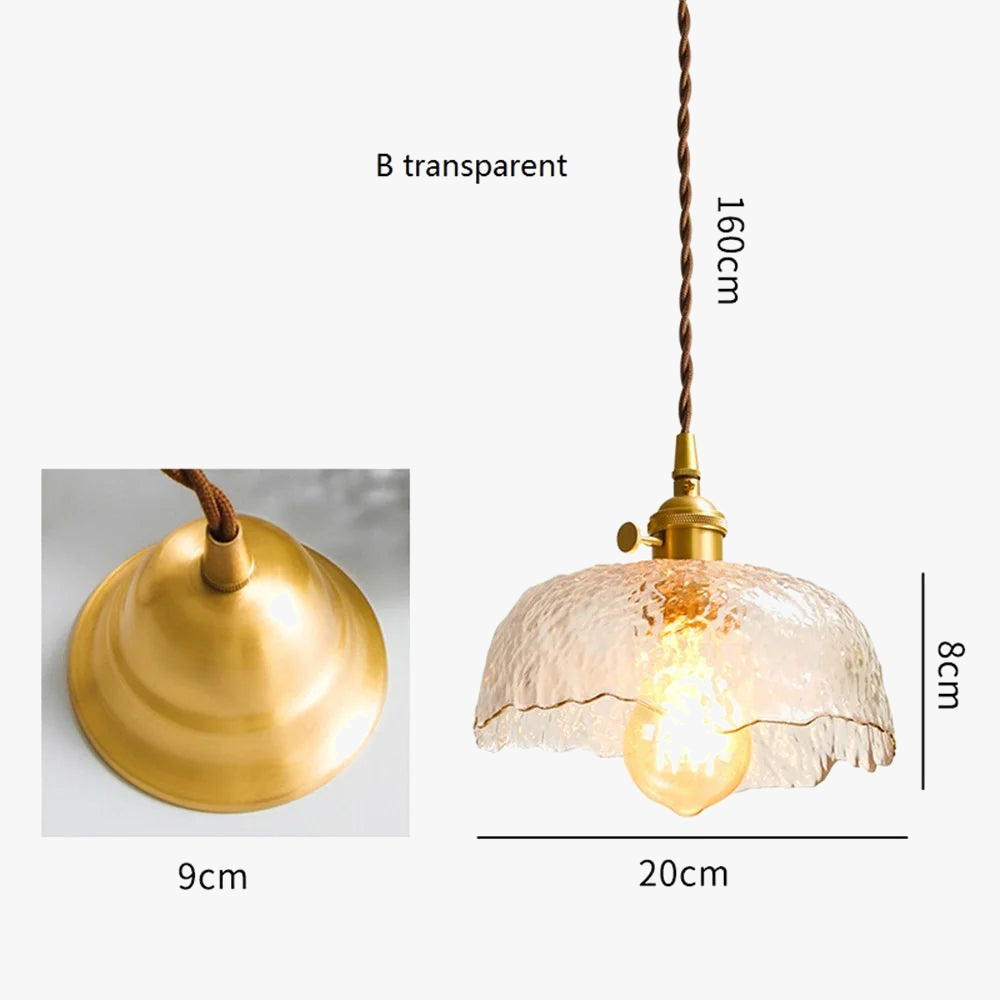suspension LED design nordique en laiton et verre