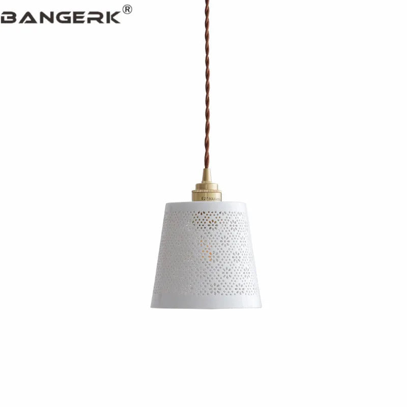 suspension LED design nordique moderne en cuivre et céramique