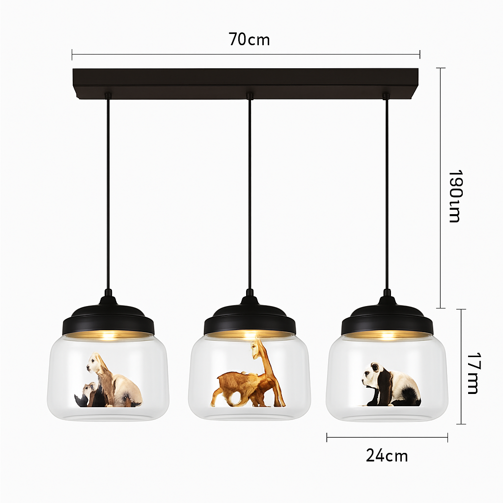 suspension led dessin animé nordique animaux mignons cadeau décoratif