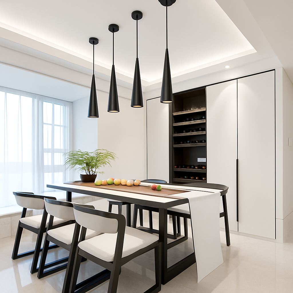suspension LED Dimmable cylindre cône et tube