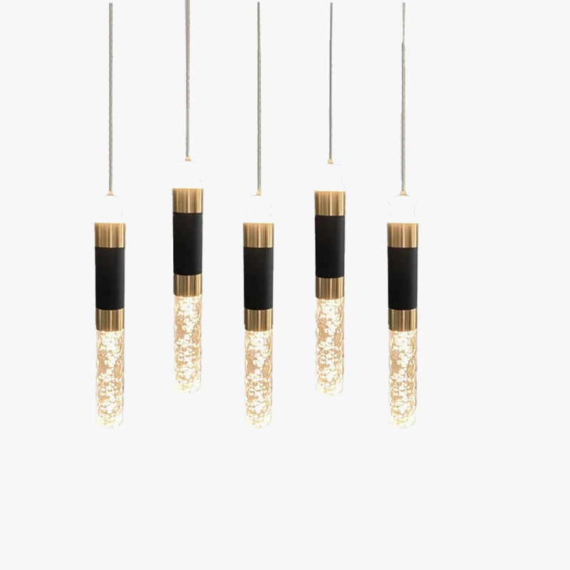 suspension led double sources de lumière en cristal nordique