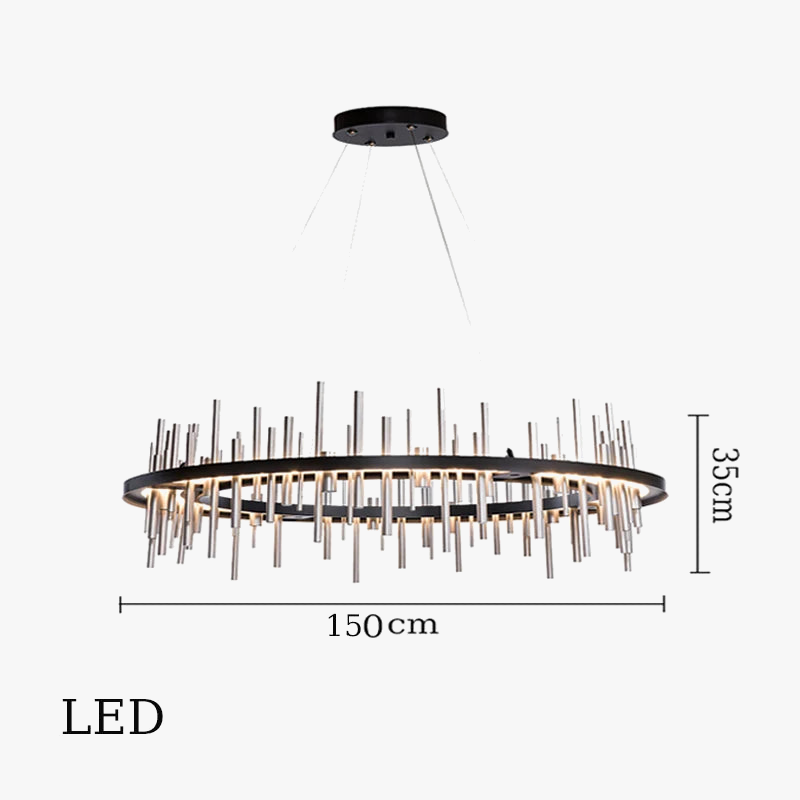 suspension à led en acier inoxydable pour décoration intérieure