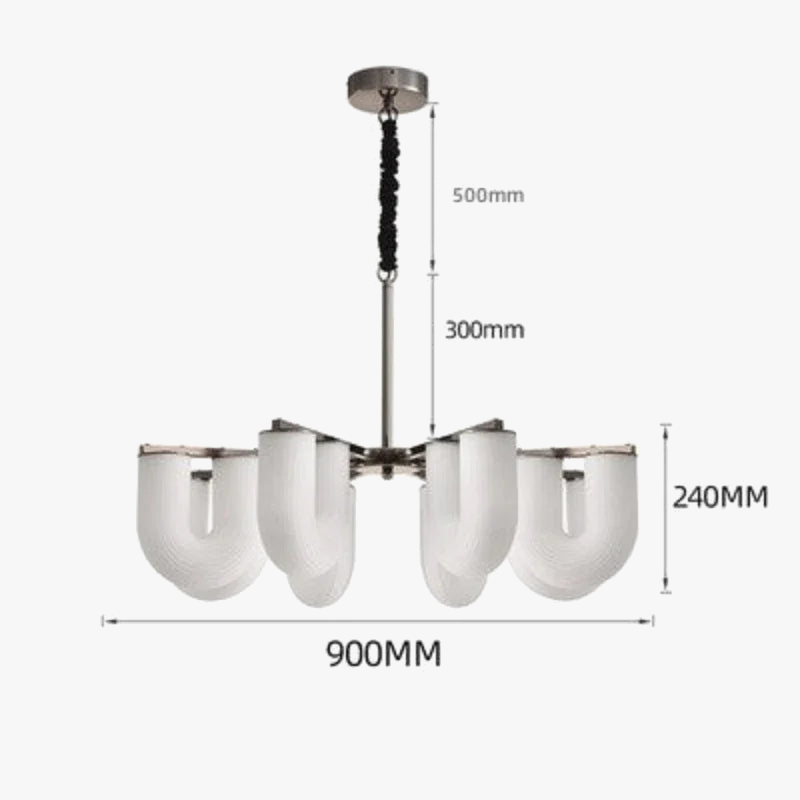 suspension led en acrylique en forme de u suspension décorative