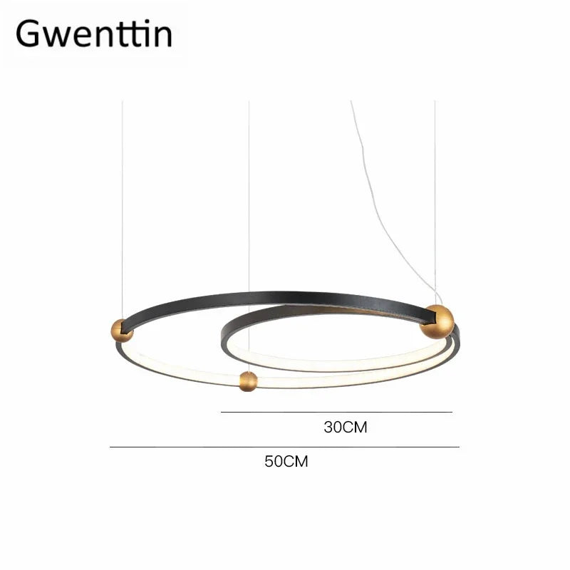 suspension à LED en anneau rond pour décoration moderne