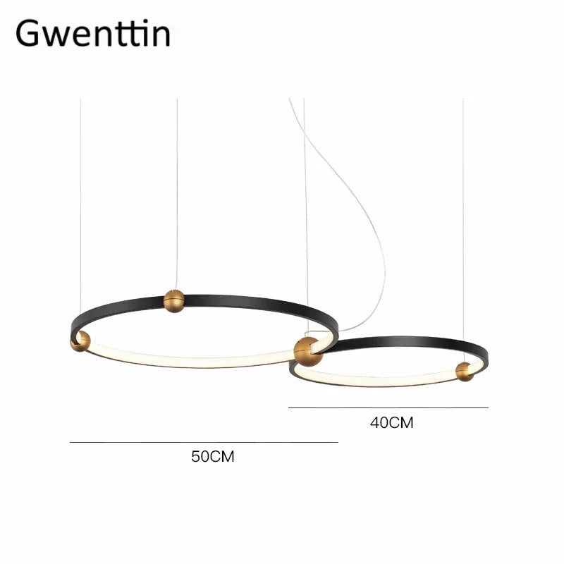 suspension à LED en anneau rond pour décoration moderne