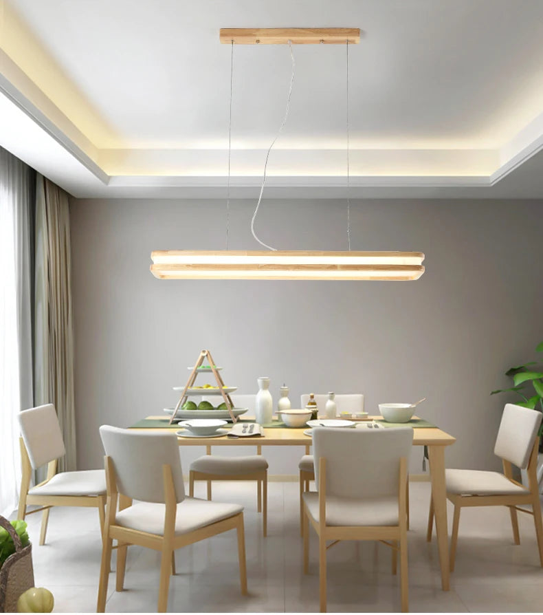 suspension LED en bois au design moderne décoratif d'intérieur
