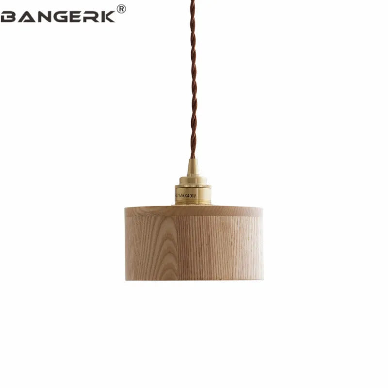 suspension LED en bois au design nordique moderne
