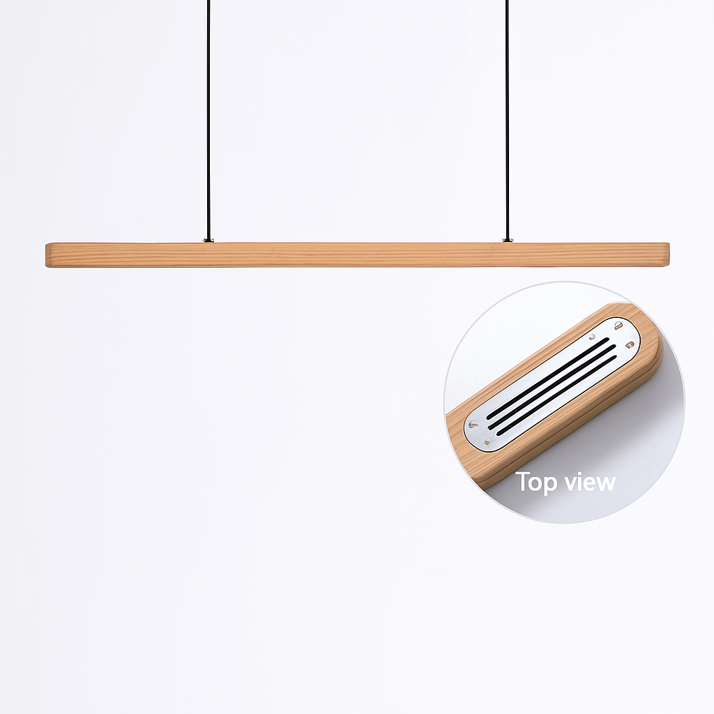 Suspension LED en bois au design nordique moderne ovale à longue bande