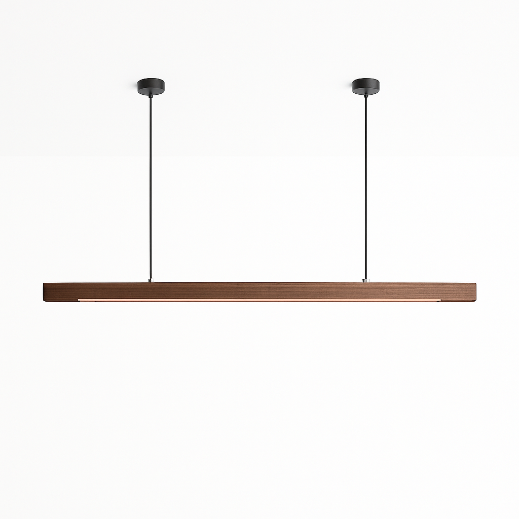 Suspension LED en bois au design nordique moderne ovale à longue bande