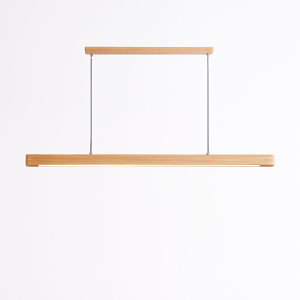 Suspension LED en bois au design nordique moderne ovale à longue bande