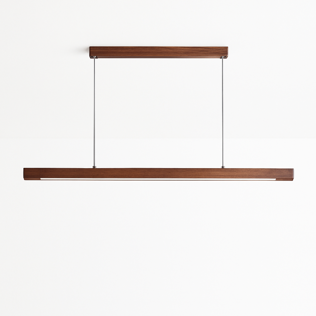 Suspension LED en bois au design nordique moderne ovale à longue bande
