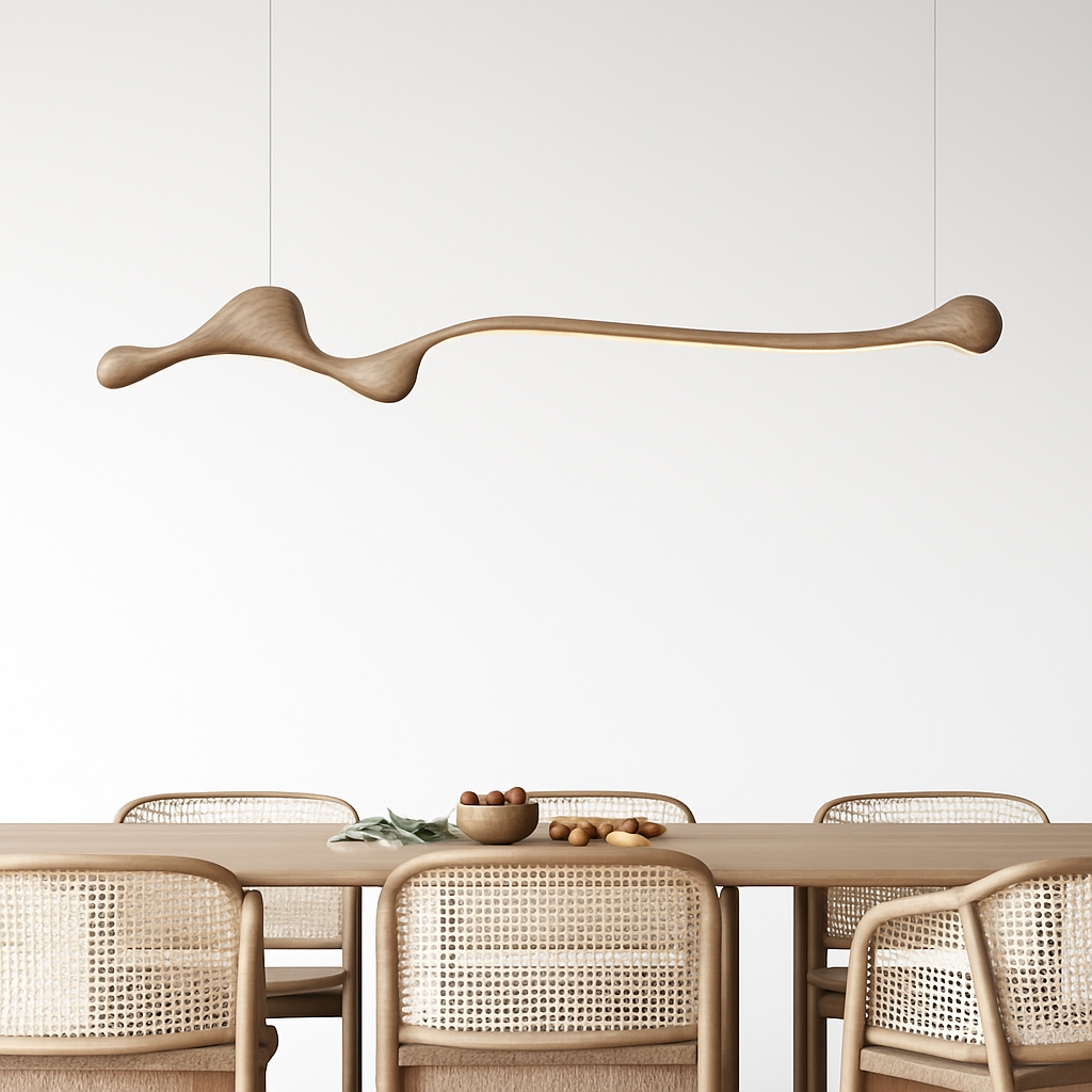 Suspension LED en bois de frêne au design moderne