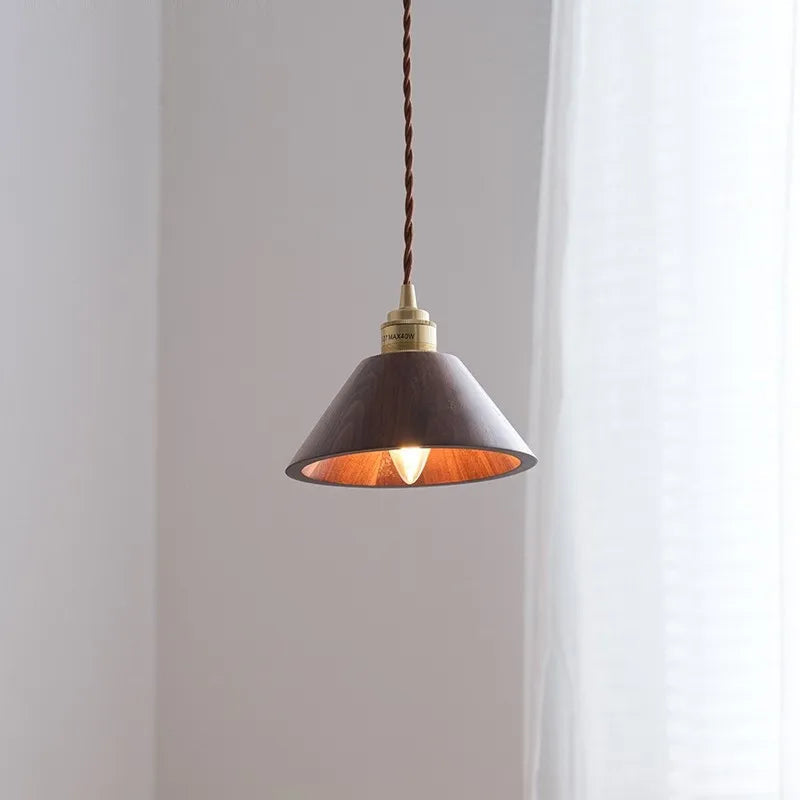 suspension led en bois moderne design nordique loft