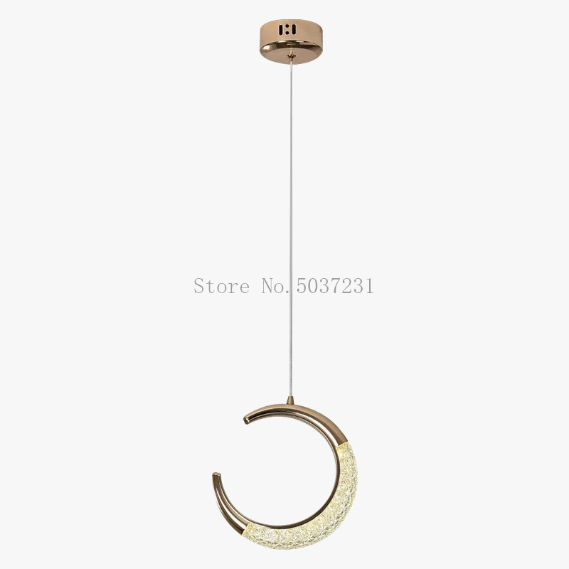 suspension LED en cristal doré au design nordique moderne