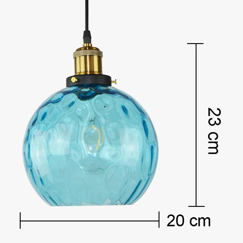 Suspension LED en forme de boule de verre au design moderne