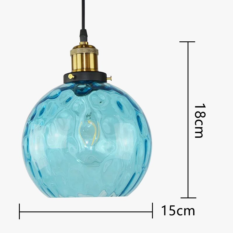 Suspension LED en forme de boule de verre au design moderne