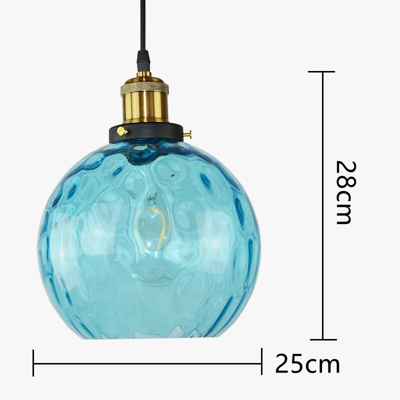 Suspension LED en forme de boule de verre au design moderne