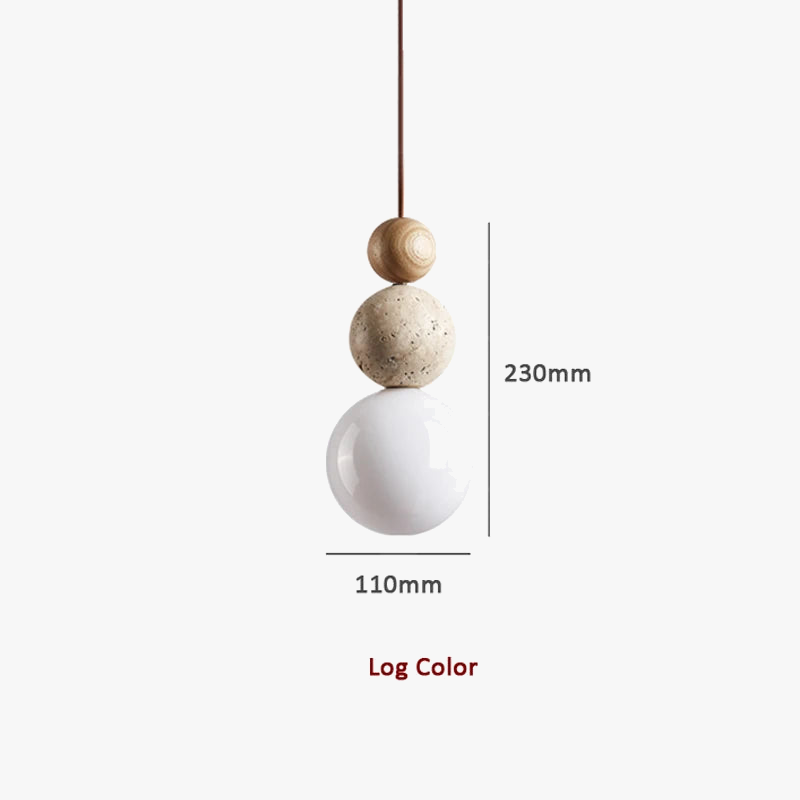 Suspension LED en forme de gourde ronde en tuf jaune Wabi Sabi