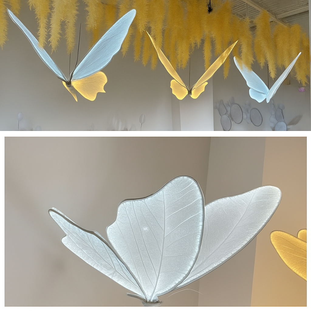 Suspension à led en forme de papillon pour décorations festives et romantiques