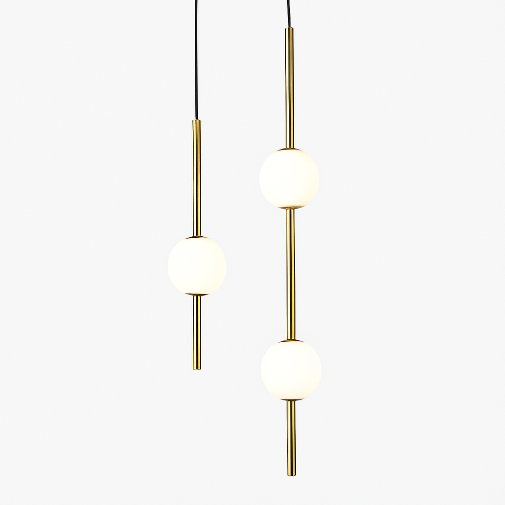 suspension LED en laiton design moderne avec cordon réglable en verre de cristal
