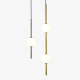 suspension LED en laiton design moderne avec cordon réglable en verre de cristal