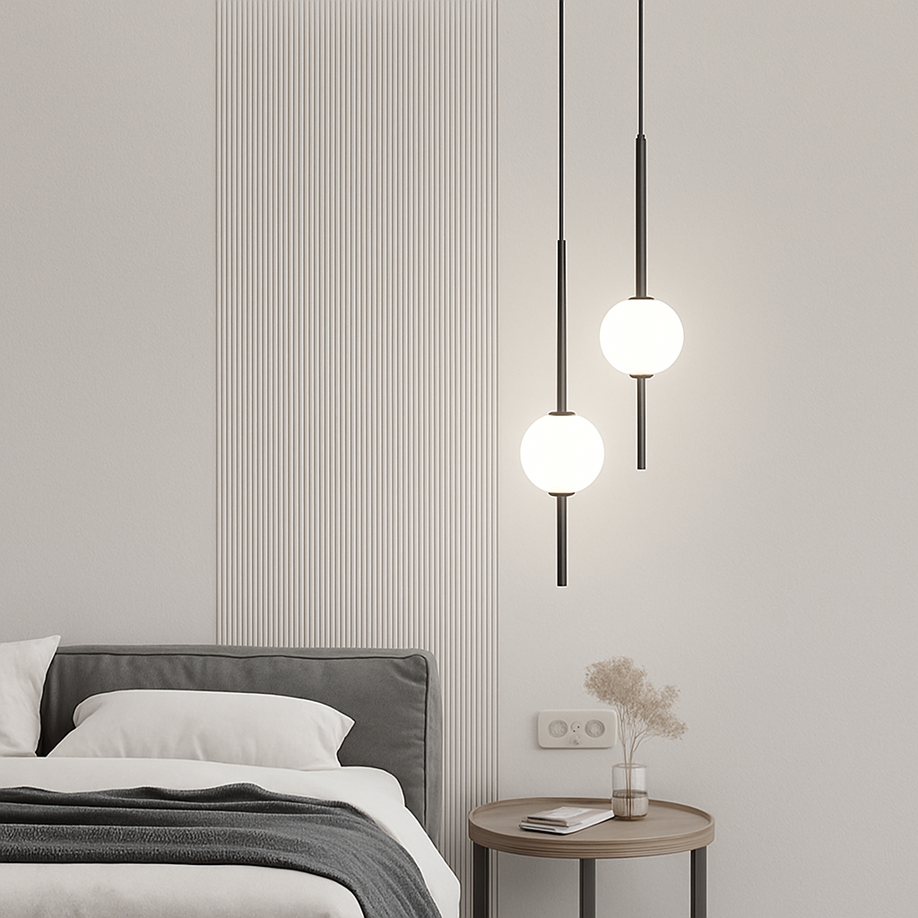suspension LED en laiton design moderne avec cordon réglable en verre de cristal
