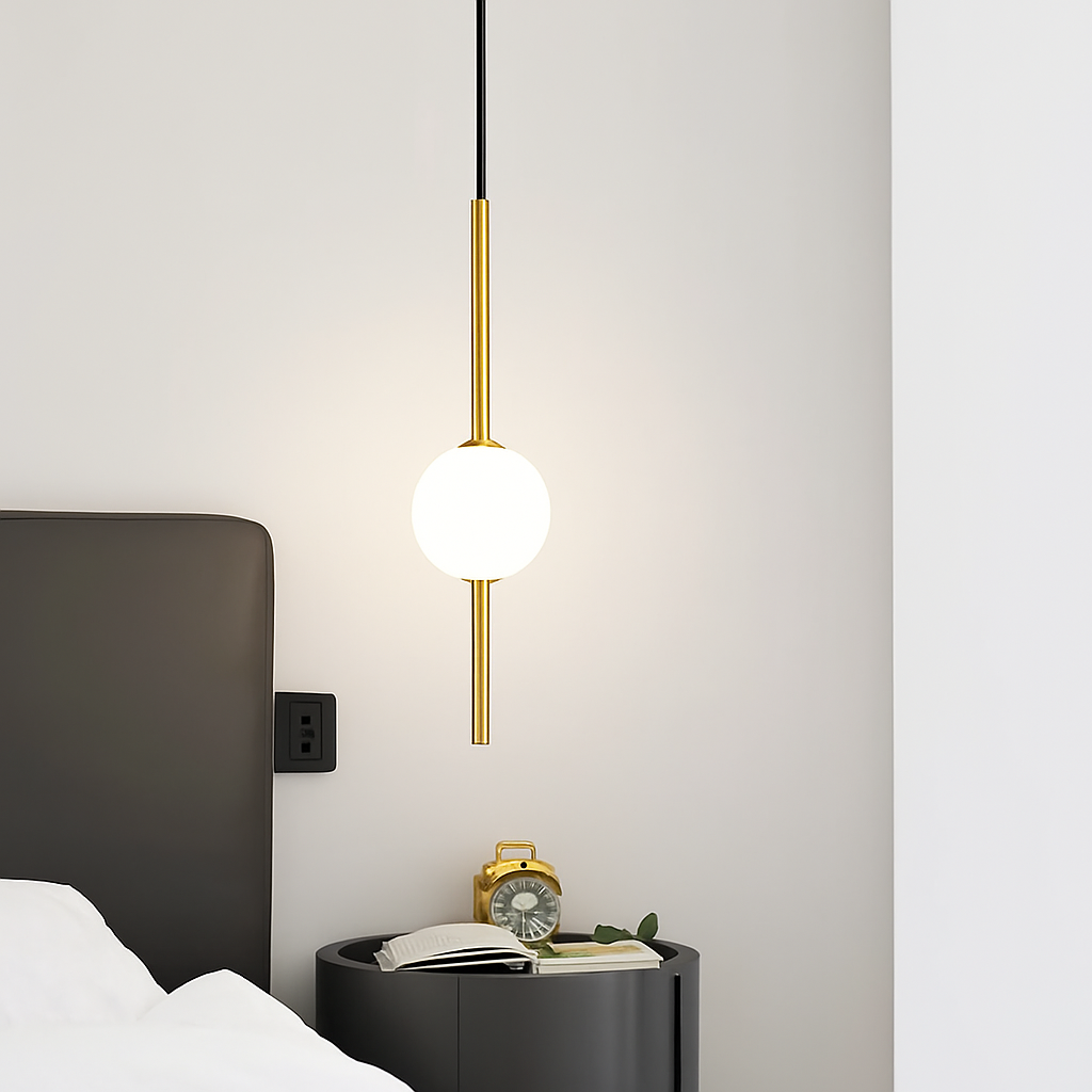 suspension LED en laiton design moderne avec cordon réglable en verre de cristal