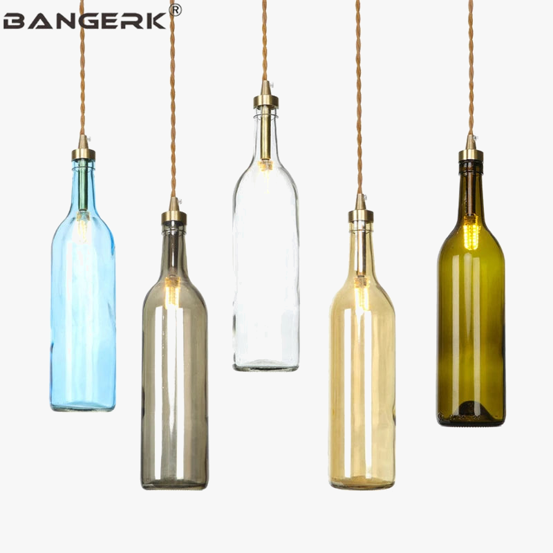 suspension LED en laiton et verre design moderne décoratif