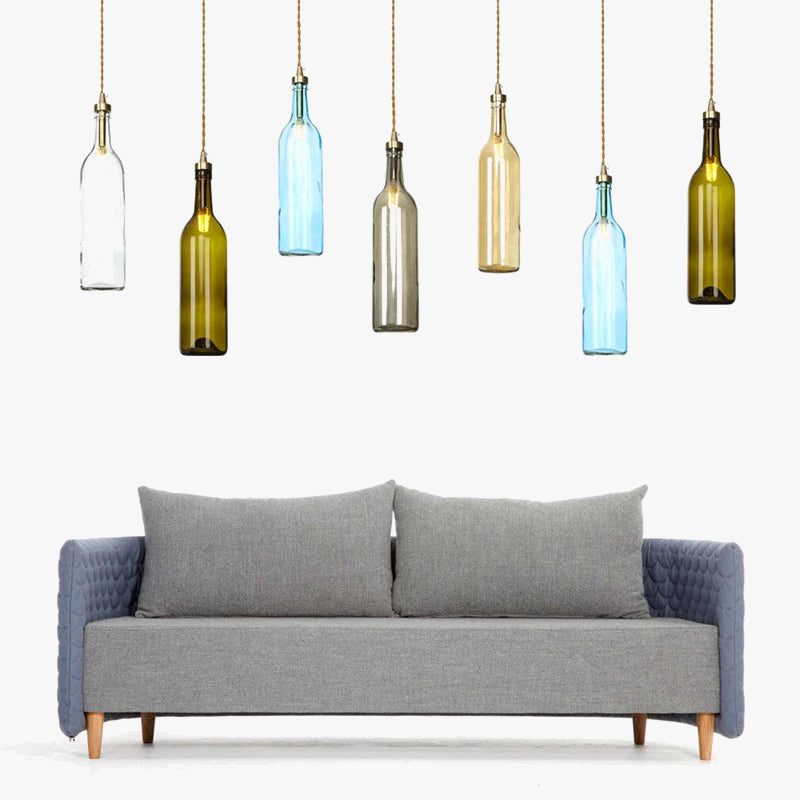 suspension LED en laiton et verre design moderne décoratif