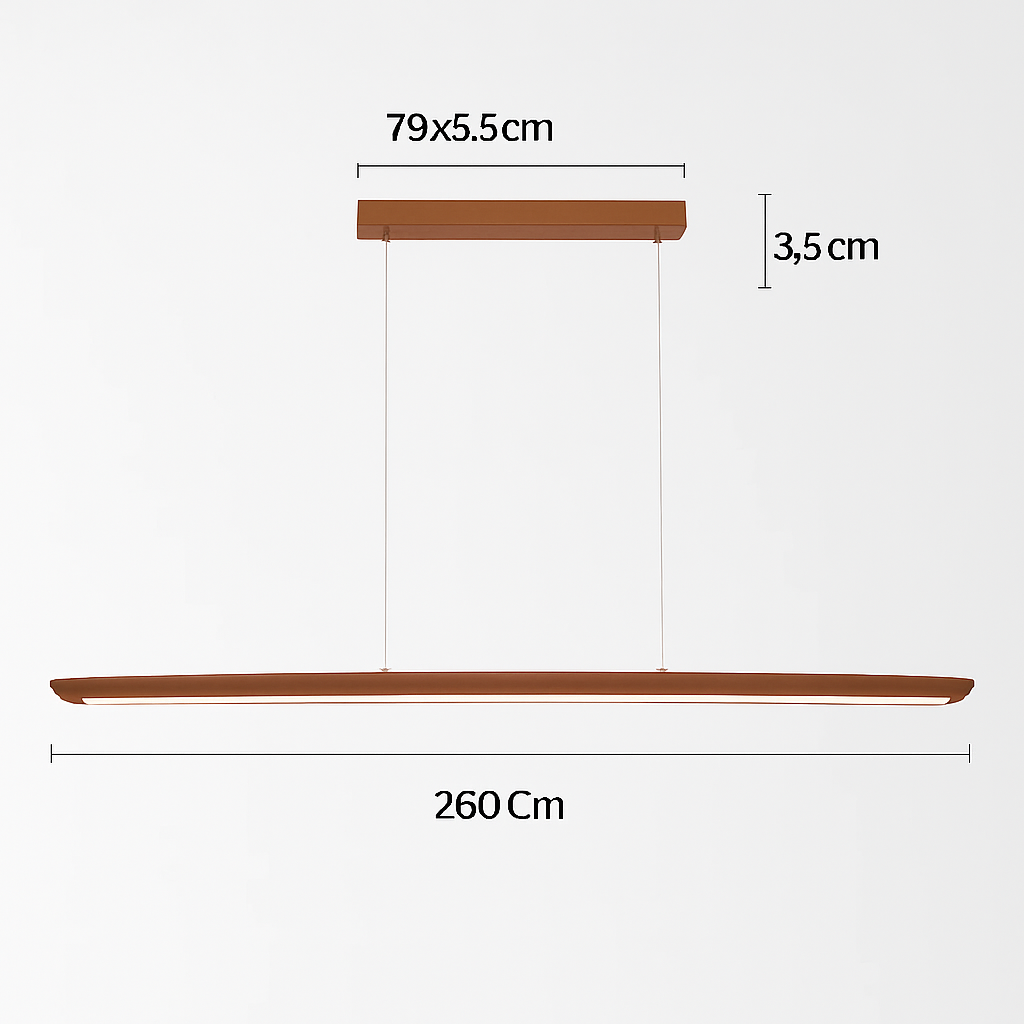 suspension LED en noyer noir tendance