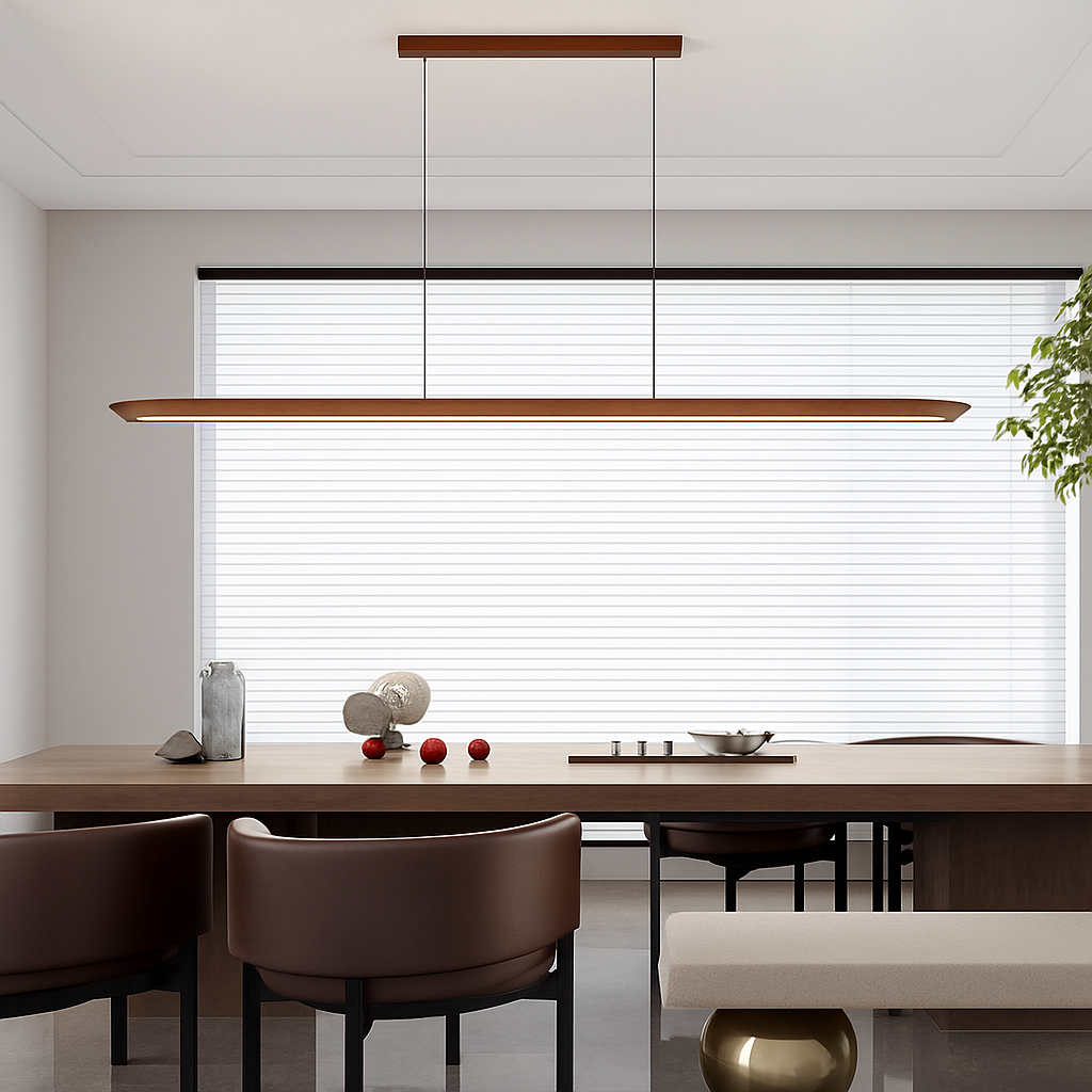 suspension LED en noyer noir tendance