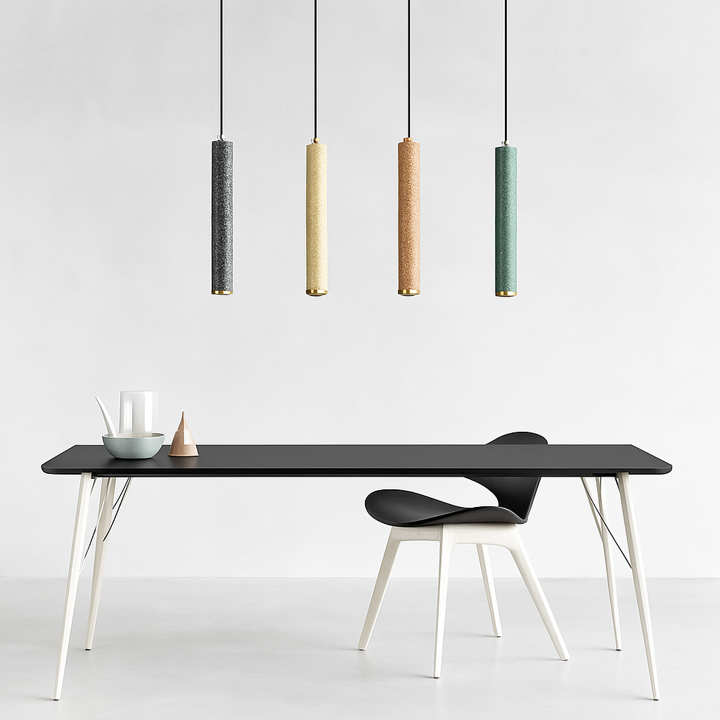 suspension led en pierre de ciment style industriel