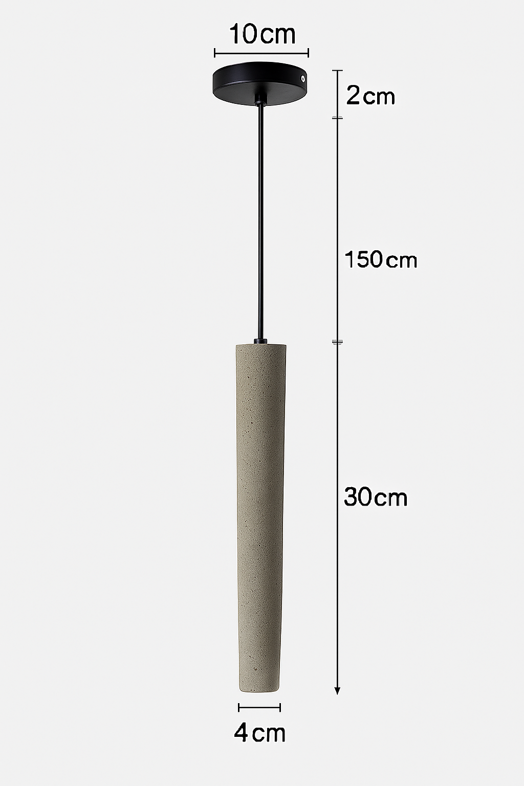 suspension led en pierre de ciment style industriel