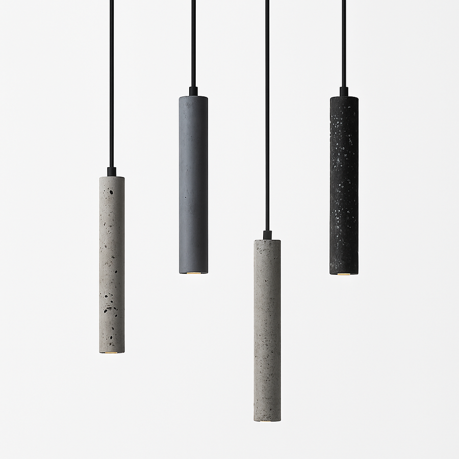 suspension led en pierre de ciment style industriel