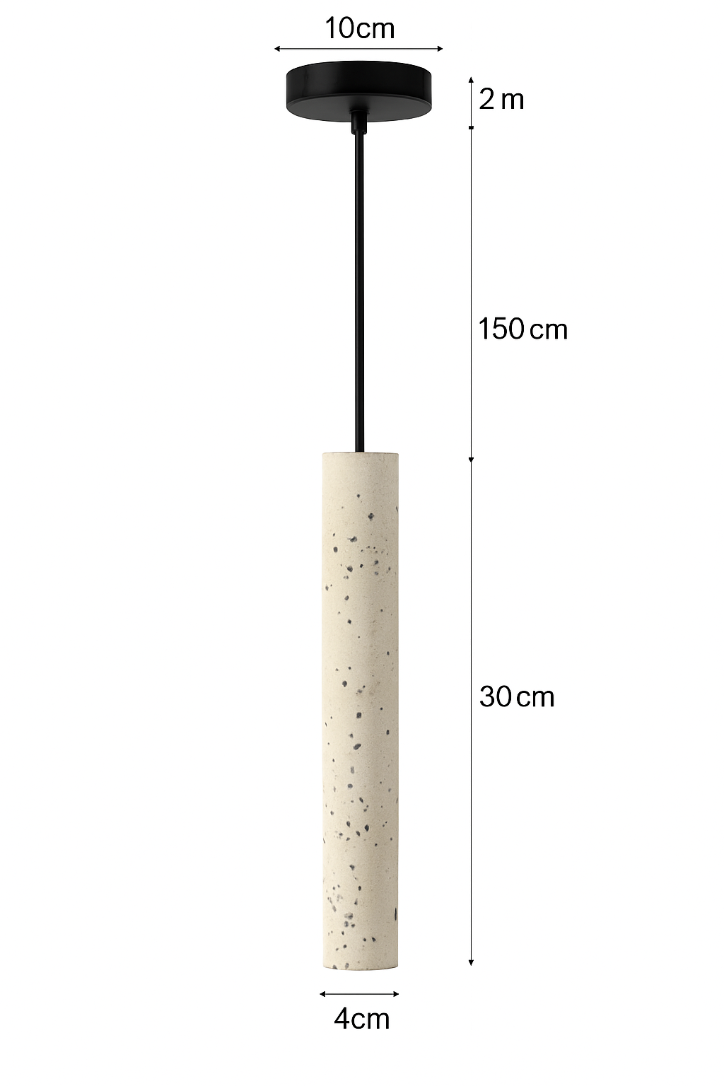 suspension led en pierre de ciment style industriel