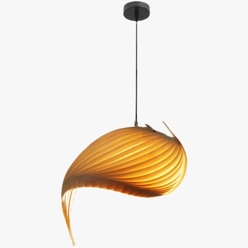 suspension led en érable plissée design japonais