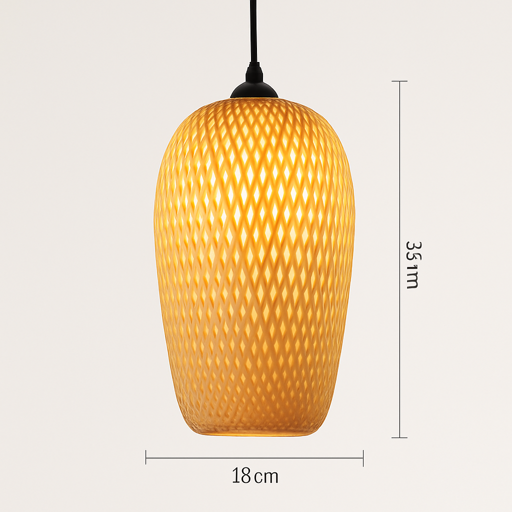 Suspension LED en rotin fait à la main rond chapeau de paille en bambou pastorale Vintage
