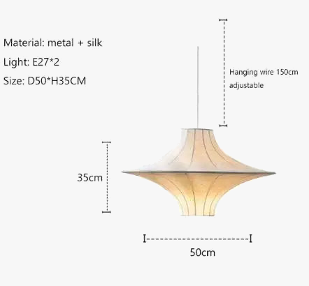 Suspension Led en soie Wabi Sabi