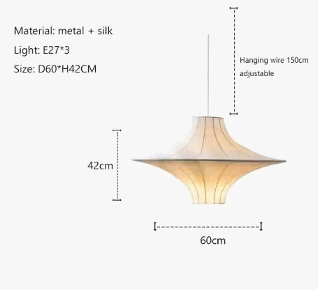 Suspension Led en soie Wabi Sabi