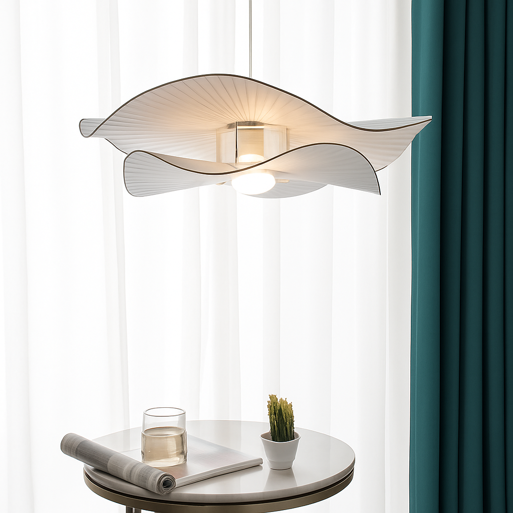 suspension LED en tissu style nordique idéale pour décoration intérieure