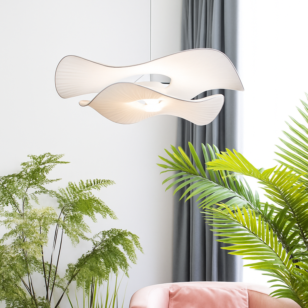 suspension LED en tissu style nordique idéale pour décoration intérieure
