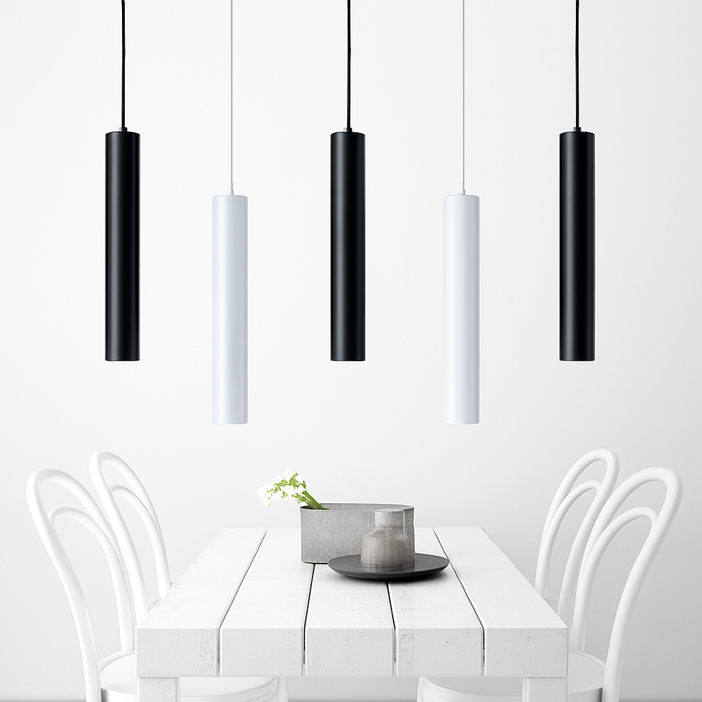 Suspension LED en tube cylindre