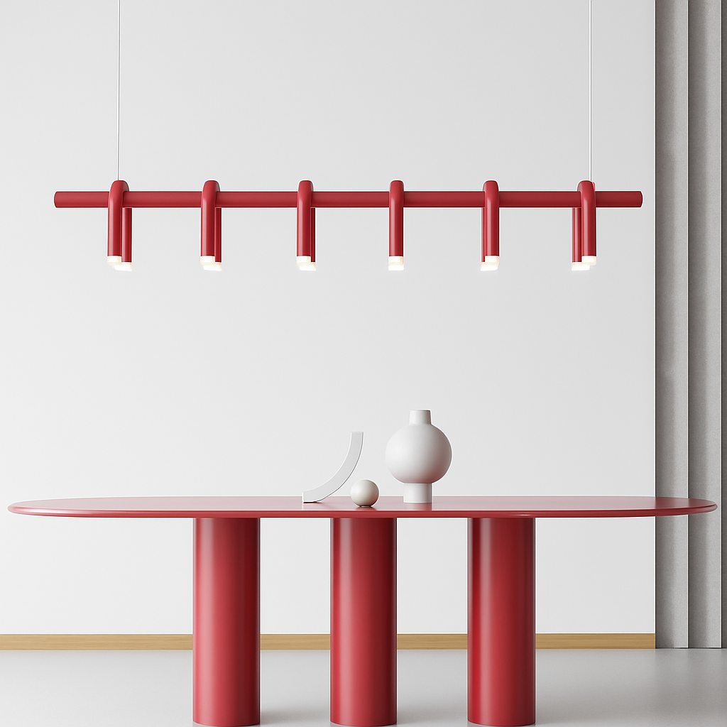 suspension led en tube en u design artistique réglable