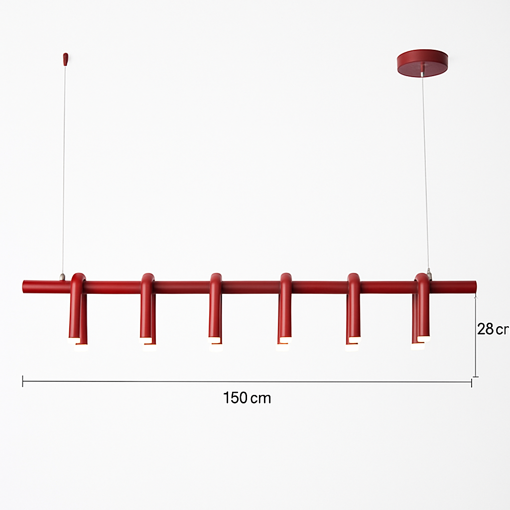 suspension led en tube en u design artistique réglable