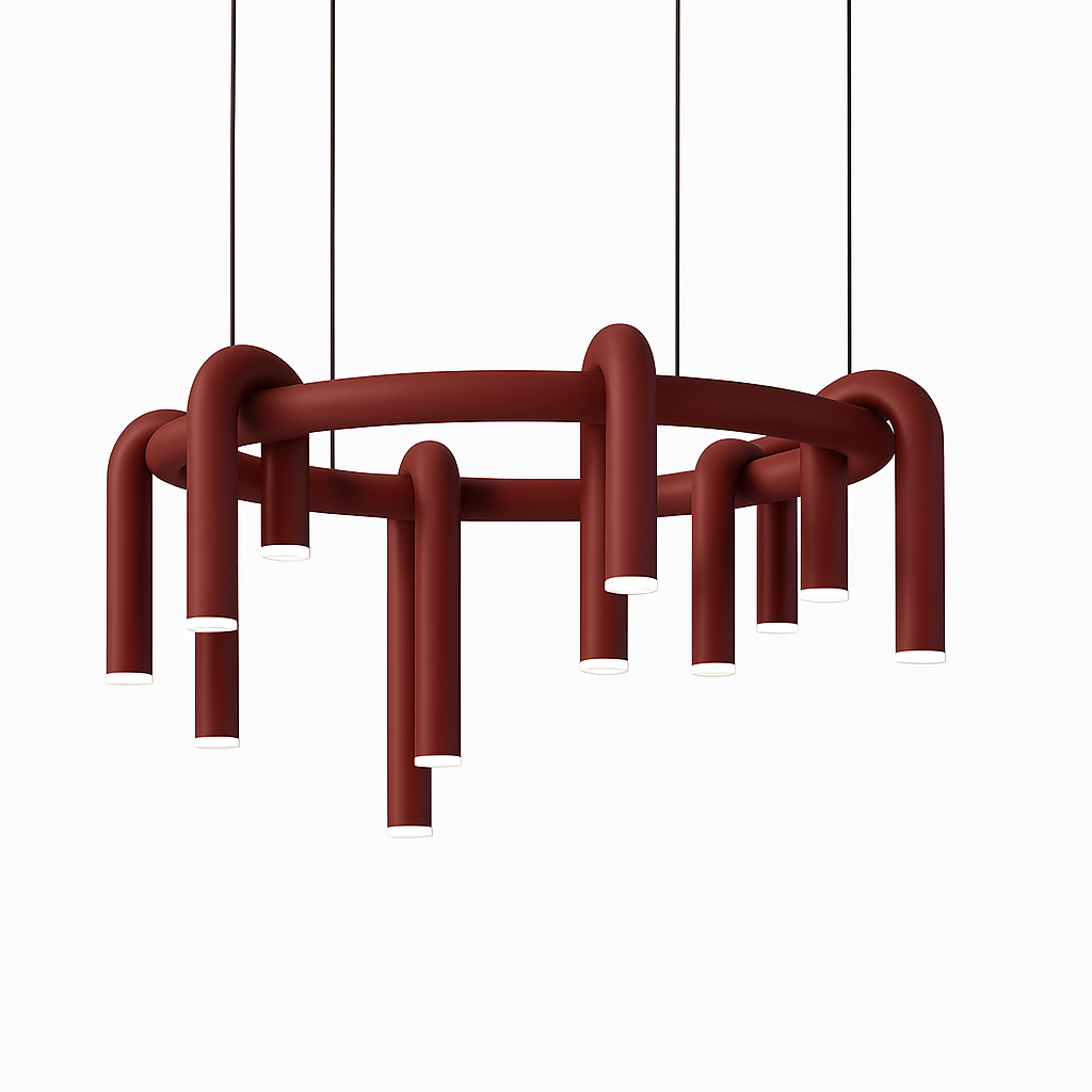 suspension led en tube en u design artistique réglable
