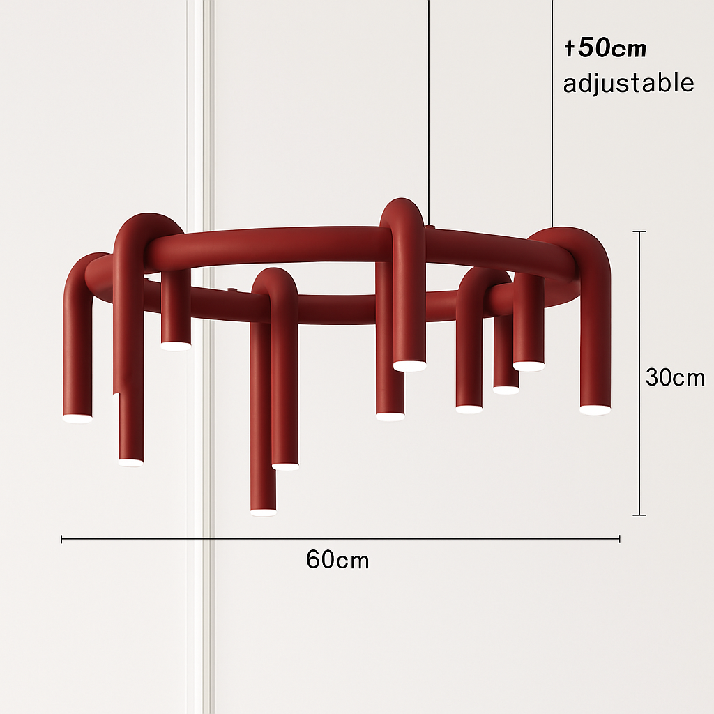 suspension led en tube en u design artistique réglable