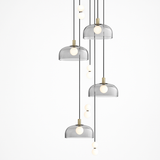 Suspension LED en verre au design nordique gris fumé
